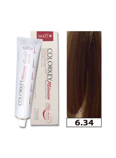 COLORKEY MILENIUM - Tintura Permanente en crema Silkey 120GR  - 6.34 Rubio Oscuro Dorado Cobrizo-0