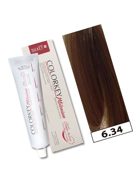 COLORKEY MILENIUM - Tintura Permanente en crema Silkey 120GR  - 6.34 Rubio Oscuro Dorado Cobrizo-1