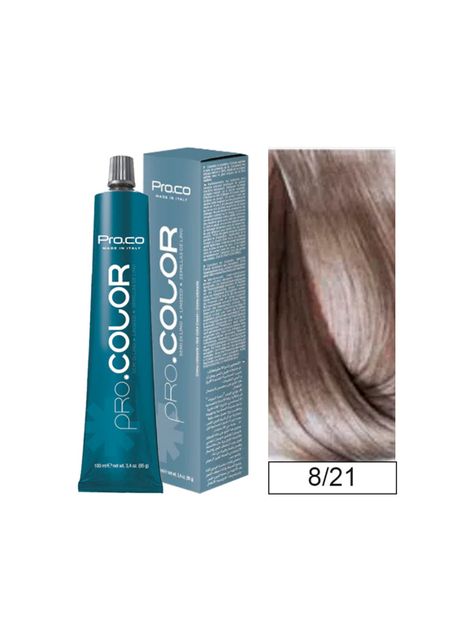 Tintura Permanente Pro.color BBcos  8/21 Rubio Claro Irisado Ceniza 100ml-0