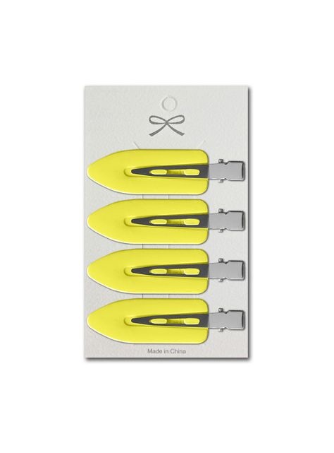 Clips Skincare Para Cabello Flequillo  Color Amarillo 4 Ud-0