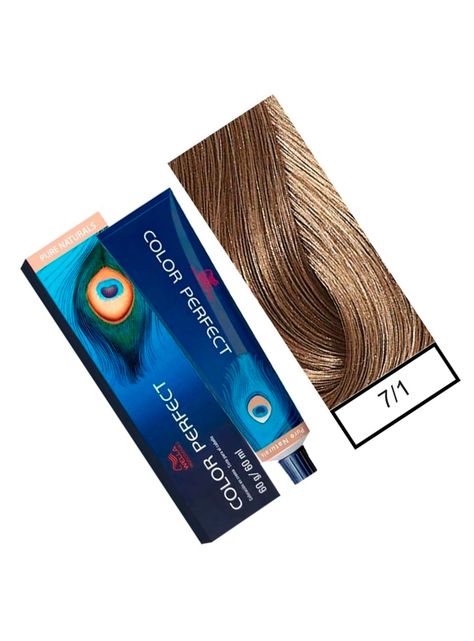 WELLA-tintura permanente color perfect 7/1 rubio mediano ceniza 60gr + oxidante 20vol 60ml-1