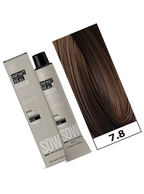SOW - Tintura Permanente Bajo Amoniaco VK21 100ml + Oxidante - 7.8 RUBIO MARRON-1
