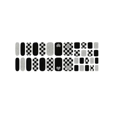 Uñas Sticker Efecto Gel Tiolla Heart Checkerboard-1