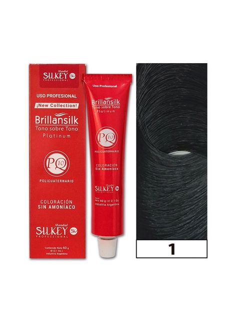 BRILLANSILK - Tintura Tono - Tono Sin Amoníaco Silkey 60g  - 1 Negro Intenso-0
