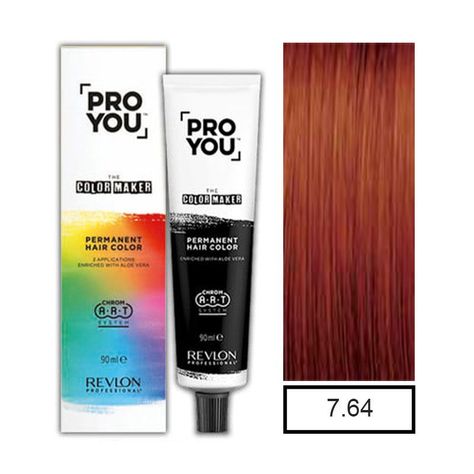 Tintura 7.64 Pro You Rubio Medio Rojo Cobrizo 90ml Revlon-0