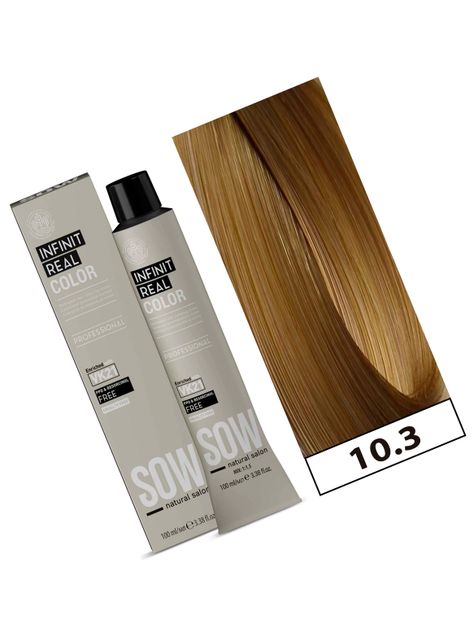SOW - Tintura Permanente Bajo Amoniaco VK21 100ml + Oxidante - 10.3 RUBIO PLATINO DORADO-1