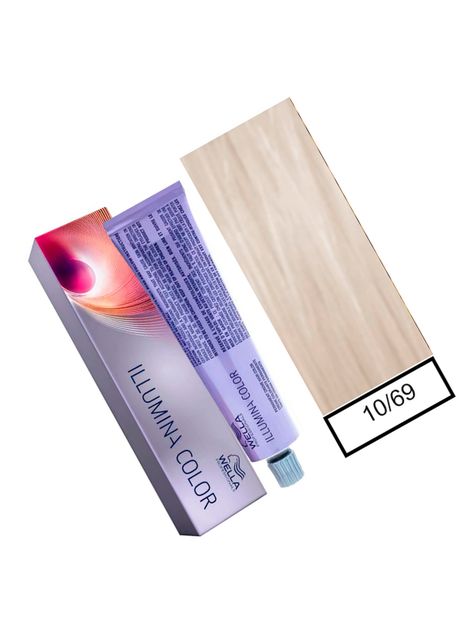 WELLA - Tintura permanente illumina color 10/69 Rubio Súper Claro Violeta Cendré 60 ml + Oxidante-1