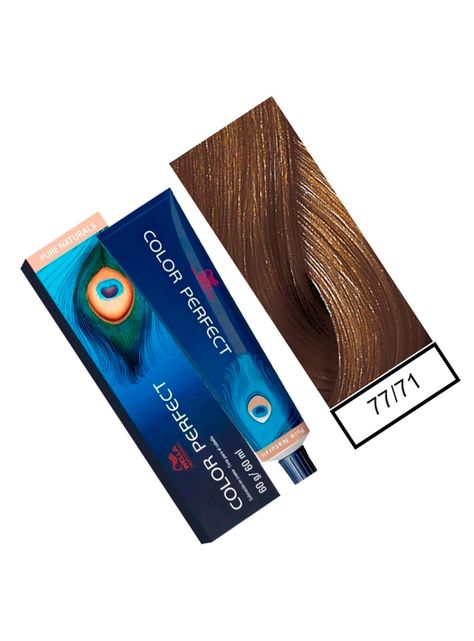 WELLA-tintura permanente color perfect 77/71 rubio mediano intenso marrón ceniza 60gr + oxidante 20vol 60ml-1