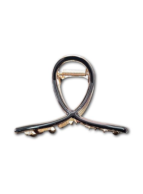 Traba Metálica Garra Grande Para Cabello Resina Negro-0