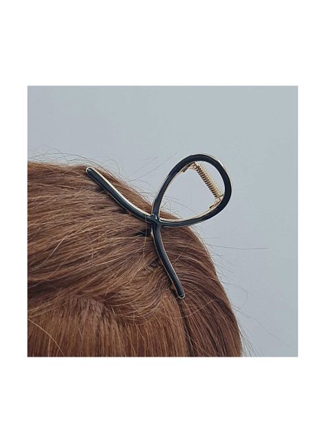 Traba Metálica Garra Grande Para Cabello Resina Negro-1