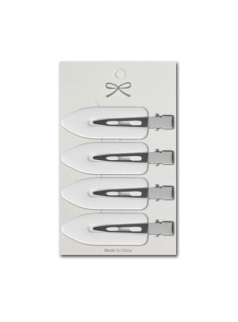 Clips Skincare Para Cabello Flequillo  Color Blanco 4 Ud-0