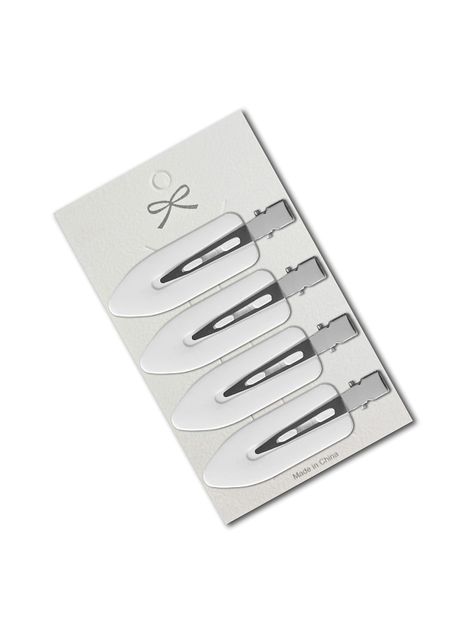 Clips Skincare Para Cabello Flequillo  Color Blanco 4 Ud-1