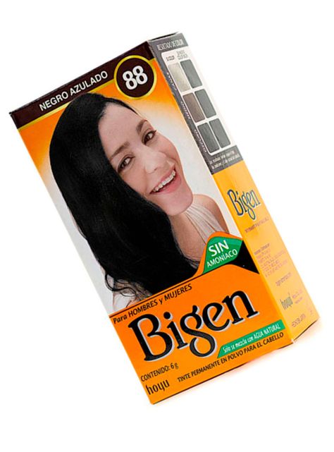 Tinte Permanente en Polvo Sin Amoníaco Negro Azulado 88 Bigen 6gr-0