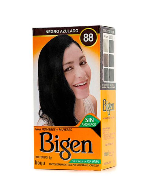 Tinte Permanente en Polvo Sin Amoníaco Negro Azulado 88 Bigen 6gr-1