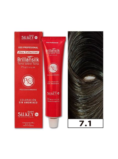 BRILLANSILK - Tintura Tono - Tono Sin Amoníaco Silkey 60g  - 7.1 Rubio Mediano Ceniza-0