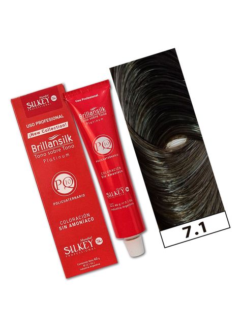 BRILLANSILK - Tintura Tono - Tono Sin Amoníaco Silkey 60g  - 7.1 Rubio Mediano Ceniza-1