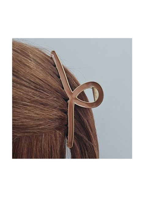 Traba Metálica Garra Tiburón Para Cabello Resina  Café-1