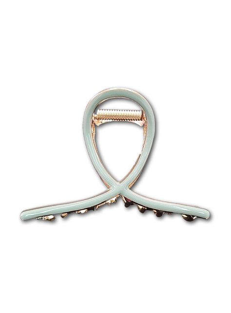 Traba Metálica Garra Grande Para Cabello Resina Oliva-0