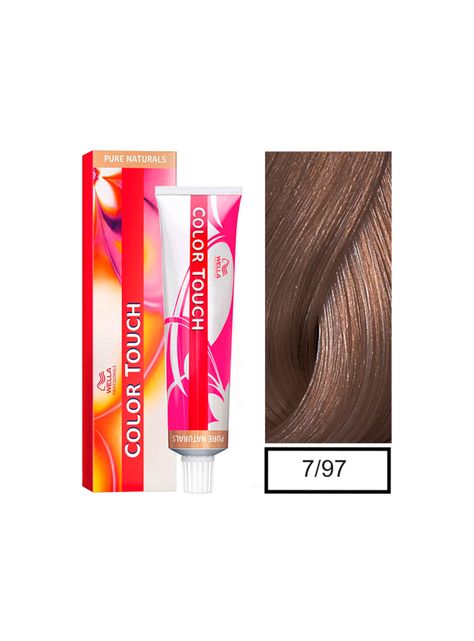 WELLA-tintura semipermanente color touch 7/97 rubio mediano cendre marrón 60gr + Peróxido en crema de 1,9%-0