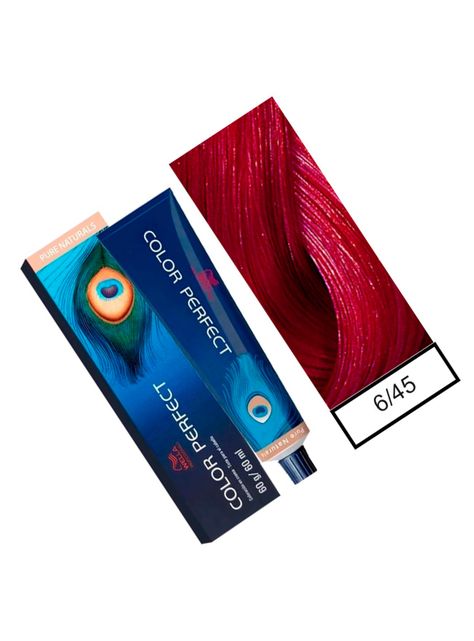 WELLA-tintura permanente color perfect 6/45 rubio oscuro rojo caoba 60gr + oxidante 20vol 60ml-1