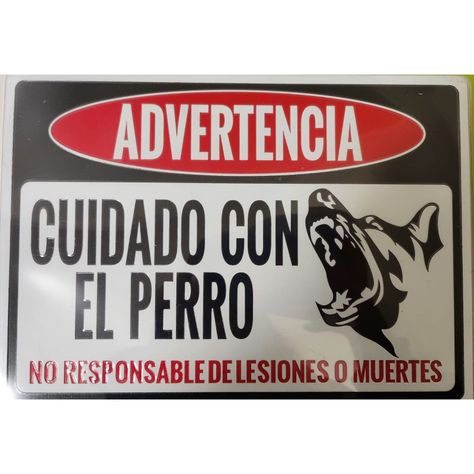 letrero advertencia cuidado con el perro 25x18 cm-0