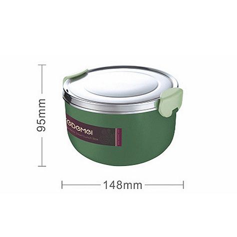 Contenedor 1l Acero Inoxidable Ecológico De Comida Ensaladas-3