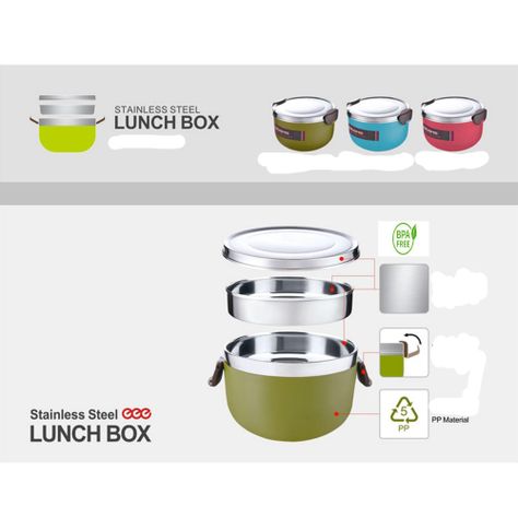 Contenedor 1l Acero Inoxidable Ecológico De Comida Ensaladas-2