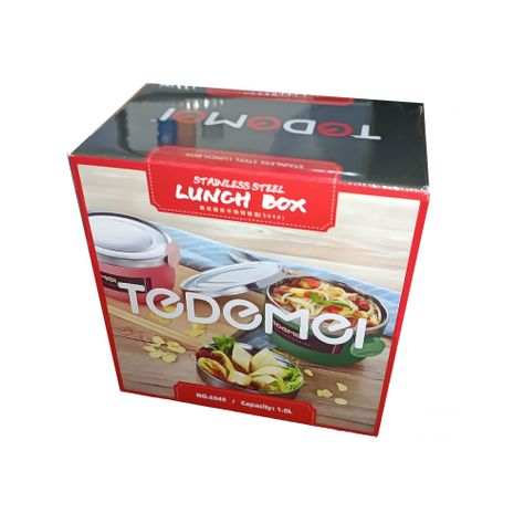 Contenedor 1l Acero Inoxidable Ecológico De Comida Ensaladas-1