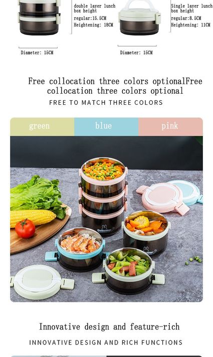 Hermetico Bento Box De Acero Inoxidable 304 - 2 Niveles-6