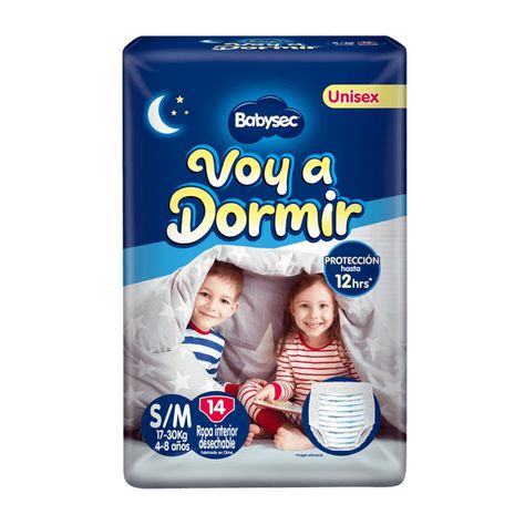 Pañales Bebé Babysec Voy a Dormir 14 Un S/M-1