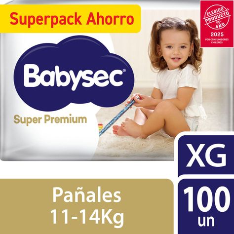 Pañales De Bebé Babysec Super Premium 100 Un Talla XG-0