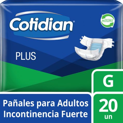 Pañales de Adulto Cotidian Plus Incontinencia Fuerte 20 un G-0