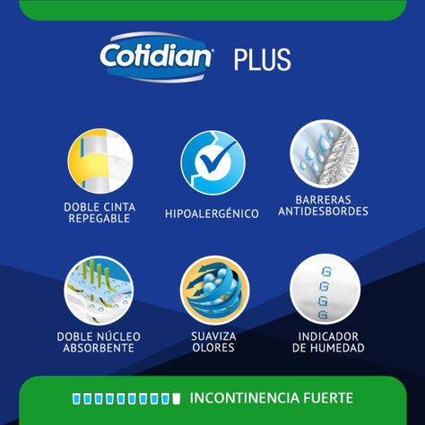 Pañales de Adulto Cotidian Plus Incontinencia Fuerte 20 un G-2