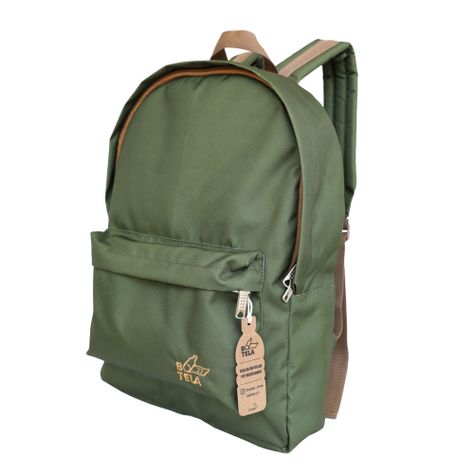 Mochila clásica escolar sustentable verde Botela-3