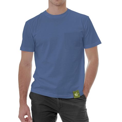 Polera Azul Sustentable Hombre manga corta-0