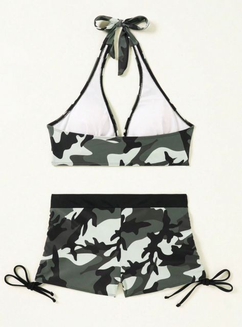 Conjunto De Bikini Verano Con Estampado Camuflaje-1