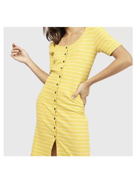 Vestido Mujer Amarillo Jacqueline de Yong Ajustado-3