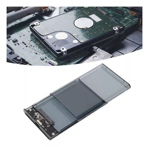 Cofre Sata A Usb 3.0 Para Disco 2.5 Color Negro Transparente-1