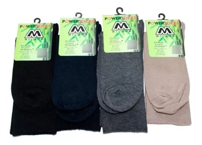 Calcetín Diabético Para Hombre Con Fibra De Bambú - Sin Costura - Docena-1