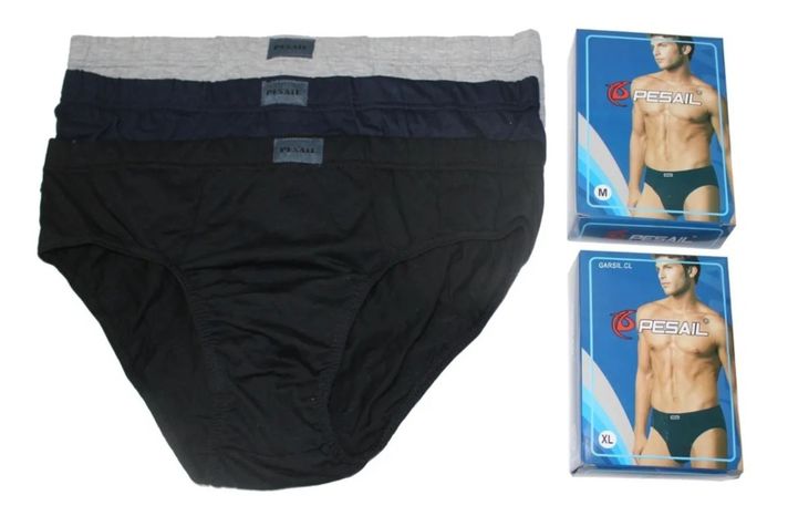 x3 Slip Calzoncillo Hombre De Algodón Tradicional-0