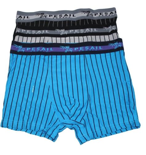 Boxer Con Fibra De Bambu Para Hombre Diseño Lineas - Docena-0