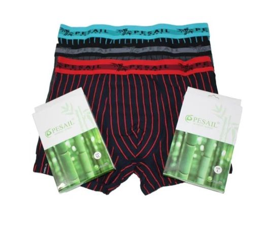 Boxer Con Fibra De Bambu Para Hombre Diseño Lineas - Docena-1