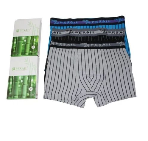 Boxer Con Fibra De Bambu Para Hombre Diseño Lineas - Docena-2