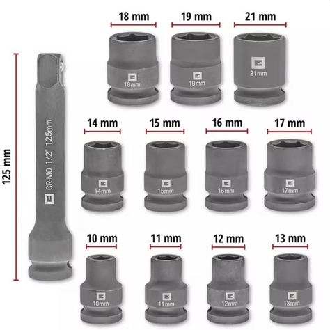 Set 12 Dados de Impacto Hex 109283 Einhell-4
