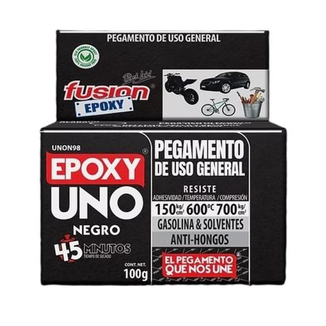 Adhesivo Epoxy Uno Fusion 100gr Negro Kit-0