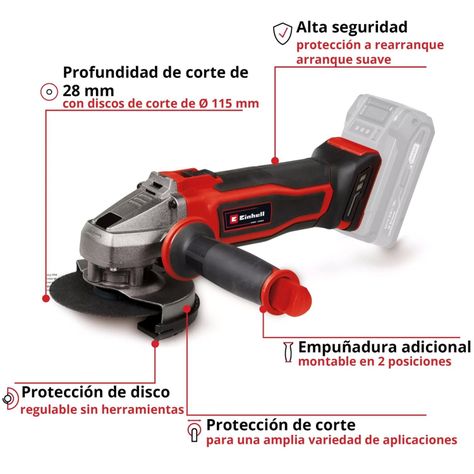 Esmeril Angular Inalámbrico TE-AG 18/115-2 Li - Solo Einhell-1