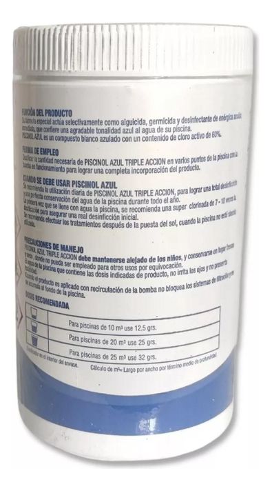 Cloro Azul Triple Acción Alguicida Germicida Piscinol 1kg-1