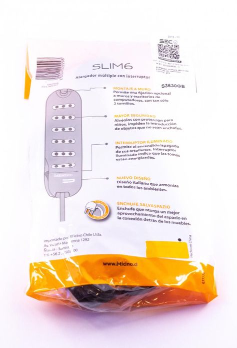 Alargador slim6 2P+T 10A 1,5m gris de Bticino-2