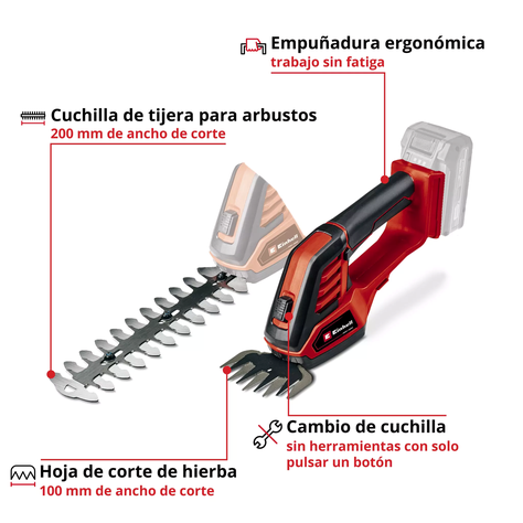 Tijera Cortasetos inalámbrica GE-CG 18/100 Li-Solo Einhell-1