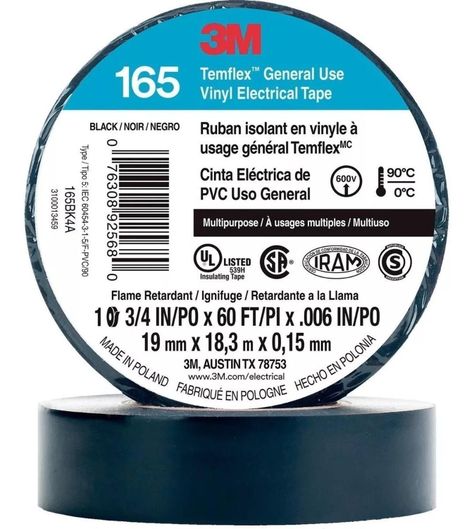 Huincha(cinta Aislante) Aisladora 3m 18,3 Metros Temflex-1